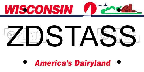 ZDSTASS Wisconsin License Plate