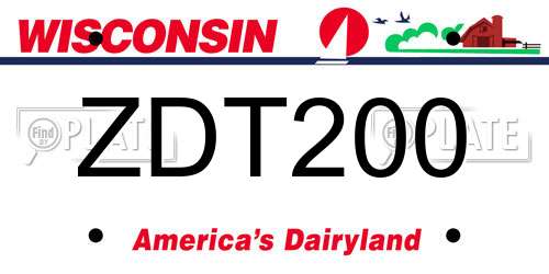 ZDT200 Wisconsin License Plate