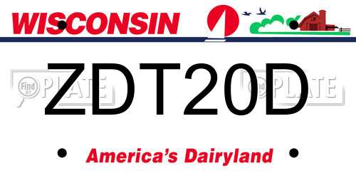 ZDT20D Wisconsin License Plate