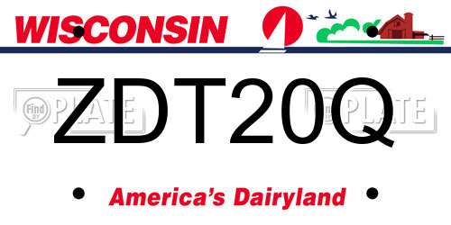 ZDT20Q Wisconsin License Plate