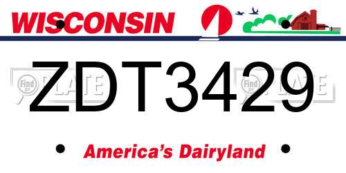 ZDT3429 Wisconsin License Plate