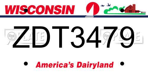 ZDT3479 Wisconsin License Plate