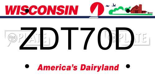ZDT70D Wisconsin License Plate
