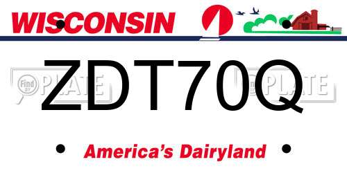 ZDT70Q Wisconsin License Plate