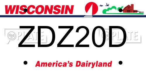 ZDZ20D Wisconsin License Plate