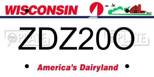ZDZ20O Wisconsin License Plate