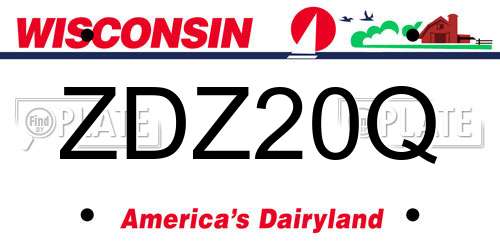 ZDZ20Q Wisconsin License Plate