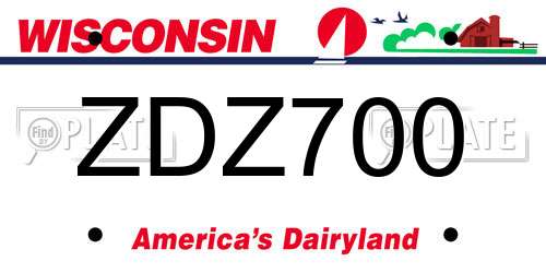 ZDZ700 Wisconsin License Plate