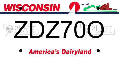 ZDZ70O Wisconsin License Plate