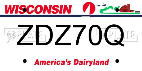 ZDZ70Q Wisconsin License Plate