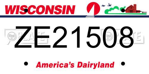 ZE21508 Wisconsin License Plate
