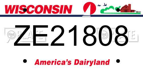 ZE21808 Wisconsin License Plate