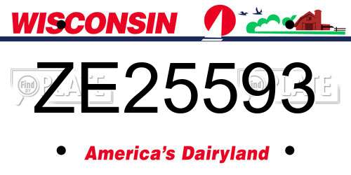 ZE25593 Wisconsin License Plate