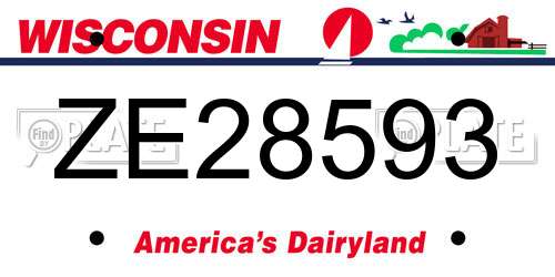 ZE28593 Wisconsin License Plate