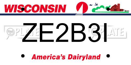 ZE2B3I Wisconsin License Plate