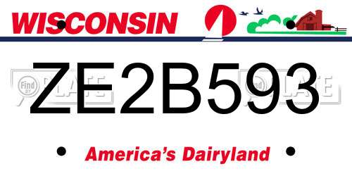 ZE2B593 Wisconsin License Plate