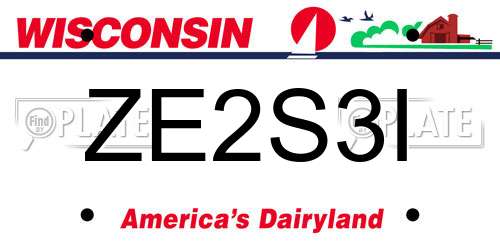 ZE2S3I Wisconsin License Plate