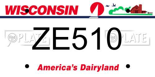 ZE510 Wisconsin License Plate