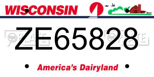 ZE65828 Wisconsin License Plate