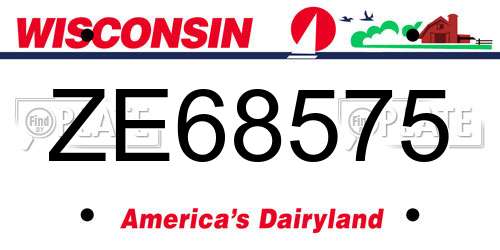 ZE68575 Wisconsin License Plate