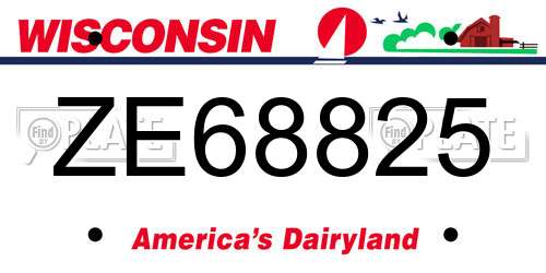 ZE68825 Wisconsin License Plate