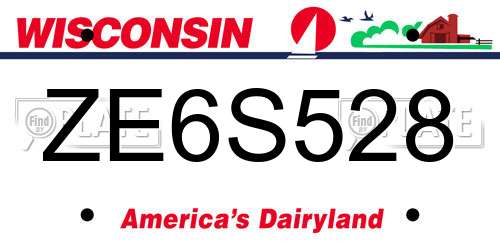 ZE6S528 Wisconsin License Plate