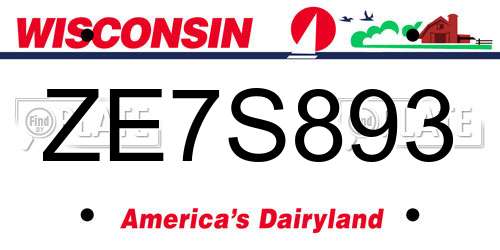 ZE7S893 Wisconsin License Plate