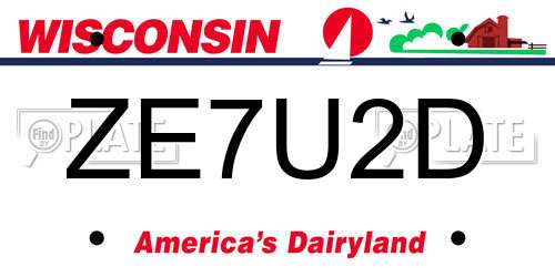 ZE7U2D Wisconsin License Plate