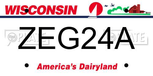 ZEG24A Wisconsin License Plate