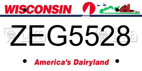 ZEG5528 Wisconsin License Plate