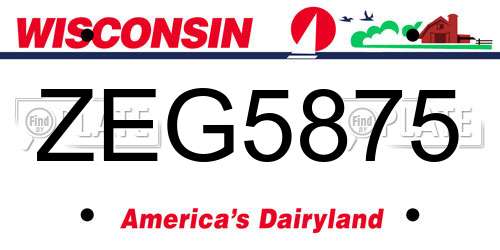 ZEG5875 Wisconsin License Plate
