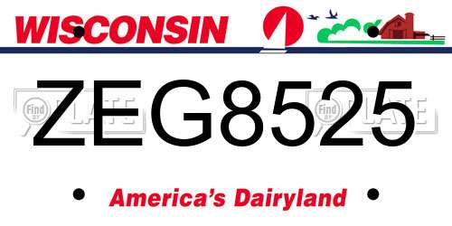 ZEG8525 Wisconsin License Plate