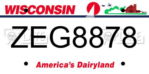 ZEG8878 Wisconsin License Plate