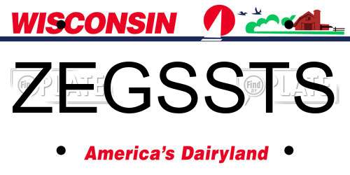 ZEGSSTS Wisconsin License Plate
