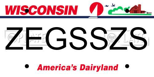 ZEGSSZS Wisconsin License Plate