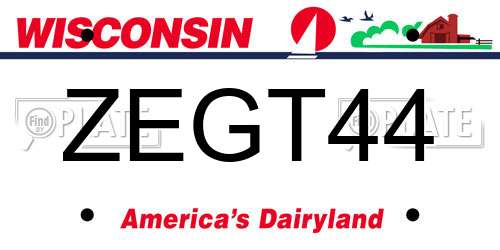ZEGT44 Wisconsin License Plate