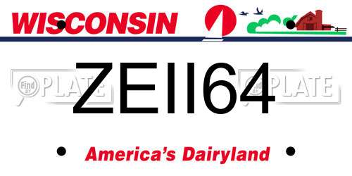 ZEII64 Wisconsin License Plate