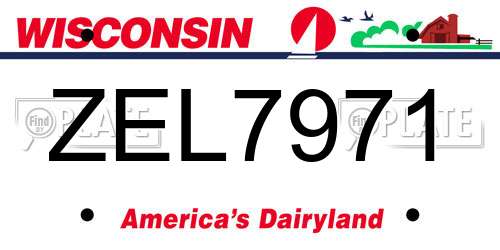 ZEL7971 Wisconsin License Plate