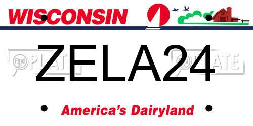 ZELA24 Wisconsin License Plate