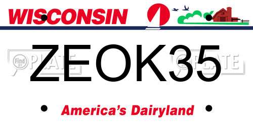 ZEOK35 Wisconsin License Plate