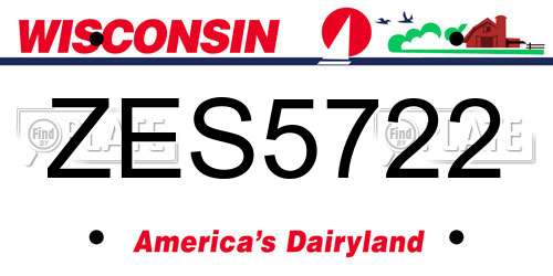 ZES5722 Wisconsin License Plate