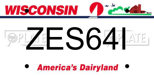ZES64I Wisconsin License Plate