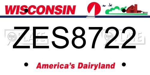 ZES8722 Wisconsin License Plate
