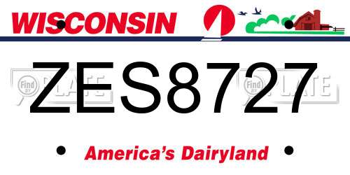 ZES8727 Wisconsin License Plate