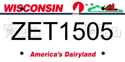 ZET1505 Wisconsin License Plate