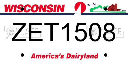 ZET1508 Wisconsin License Plate