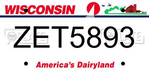 ZET5893 Wisconsin License Plate