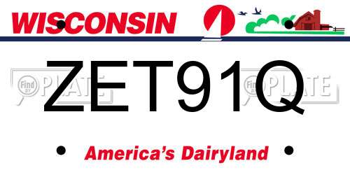 ZET91Q Wisconsin License Plate