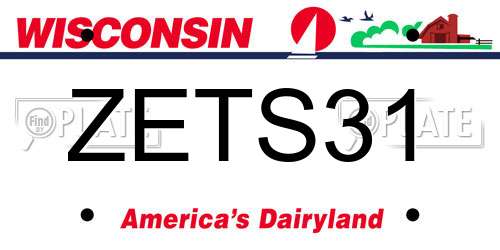 ZETS31 Wisconsin License Plate