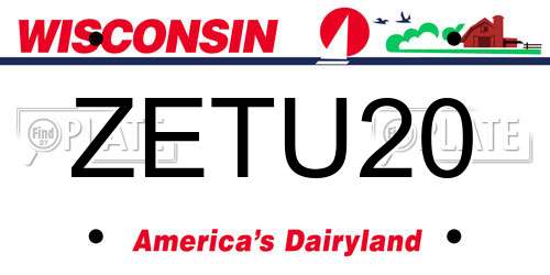 ZETU20 Wisconsin License Plate
